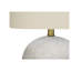 Lampe de table contemporaine en béton gris 20 po avec abat-jour tambour en lin ivoire et interrupteur à 3 voies - Éclairage décoratif pour le salon, la chambre à coucher et le bureau-876195989-876195990