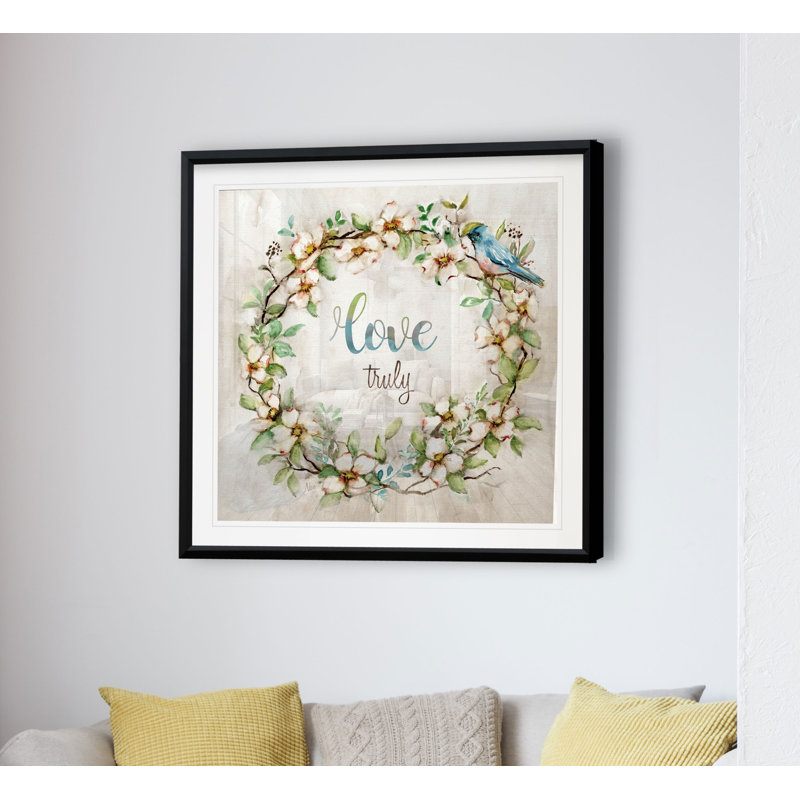 « love vraiment », impression, H 30,5 po x l 30,5 po x P 1,5 po, Cadre plastique noir