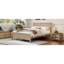 Lit plateforme en bois de style Mid-Century avec tête de lit et support à lattes en bois, aucun sommier nécessaire, très grand lit