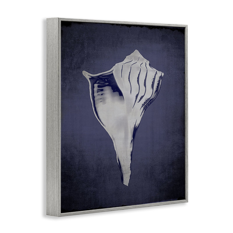  «Lightning Whelk on Indigo», art de la giclée encadrée par Graffi *ee Studios, H 14 po x l 11 po