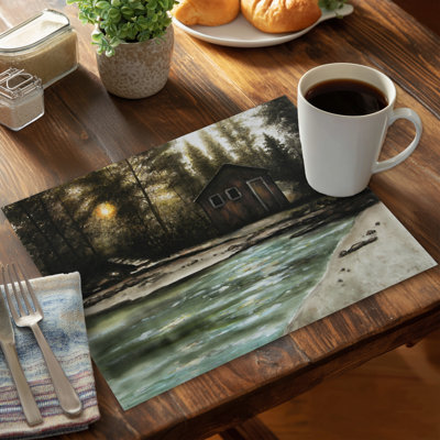 Cabin in the Forest Polyester Kibbe Set of 6 - Home Decor