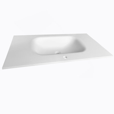 Lavabo de salle de bain à surface solide en pierre de pierre
