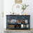 Console rétro avec 3 tiroirs et 2 tablettes ouvertes - Structure en bois de pin massif pour le salon, le vestibule