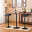 Adjustable Height Bar Table And Swivel Stools Set For Versatile Entertaining And Comfortable Seating.