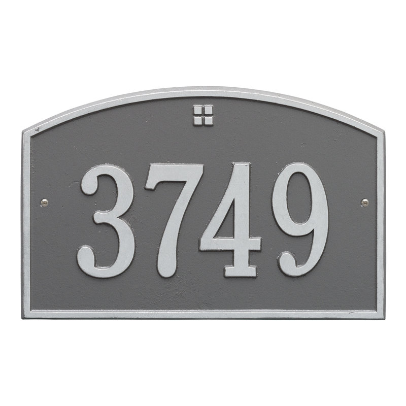 Cape Charles 1-Line Wall Address Plaque, Pewter and Silver, Yes