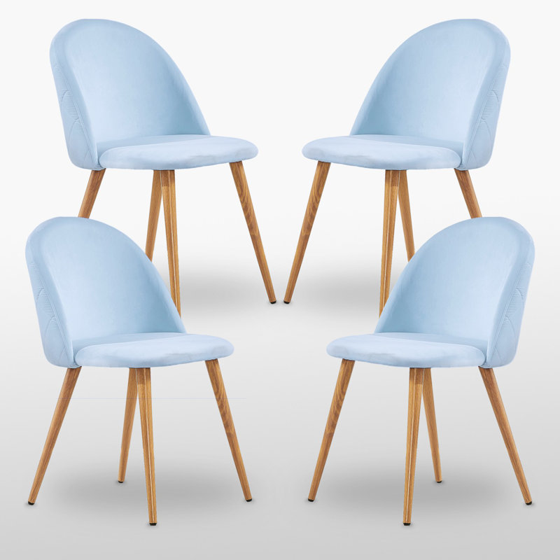 Heavener Upholstered Dining Chair, Blue, 4
