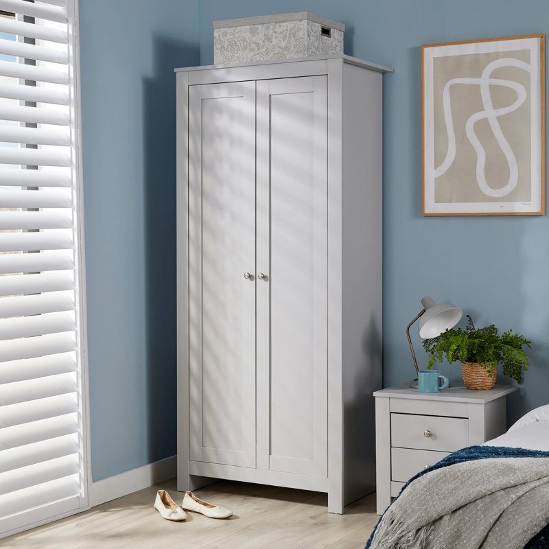 Alandrea 2 Door Manufactured Wood Wardrobe, Grey