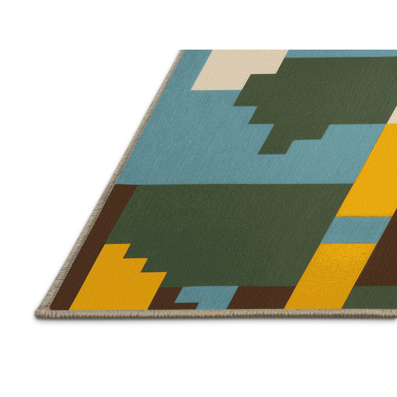 Blocky Horizons Rug, Square 3'
