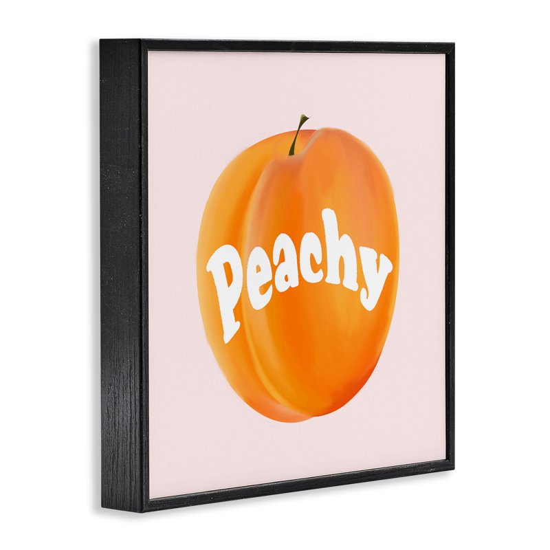 "Peachy Fruit", art numérique de la giclée encadrée par Ashley Singleton, H 12 po x l 12 po, Giclée encadrée noir minuit
