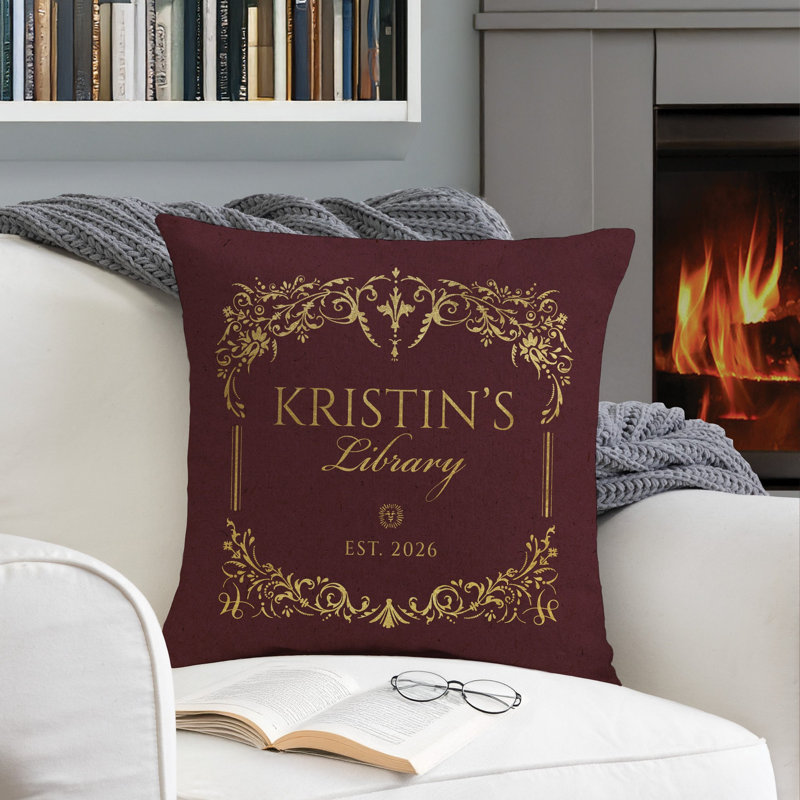 Coussin décoratif de lecture de 17 po My Library, Square 17", Yes