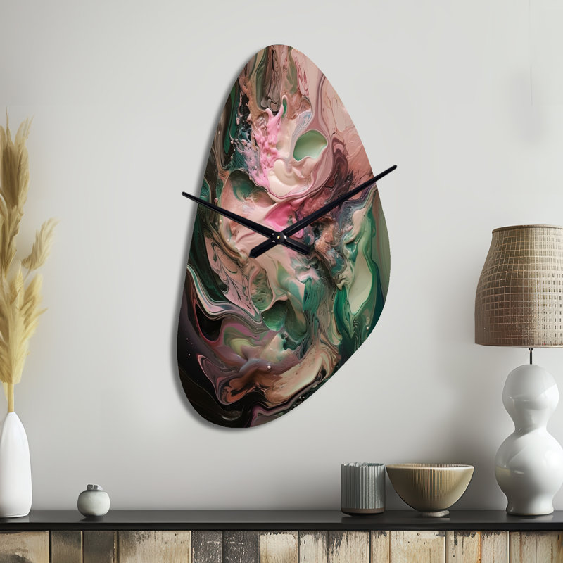 Grande sculpture d'horloge murale rose Loyte, Moyenne