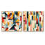 Culain - Ensemble de 2 collages carrés à formes abstraites-101846778-101846777
