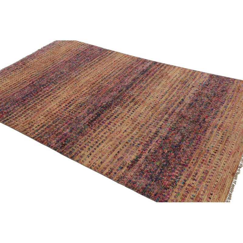 Textural Hand Knotted Geometric Area Rug, Rectangle 14' x 20'