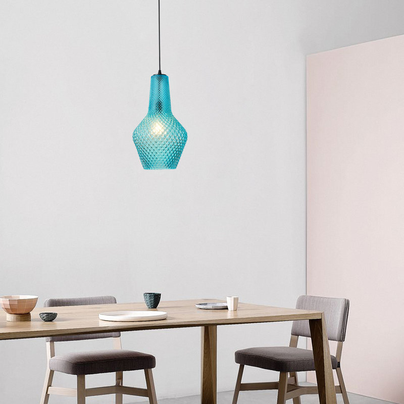 1 - Light Single Geometric Pendant, Blue