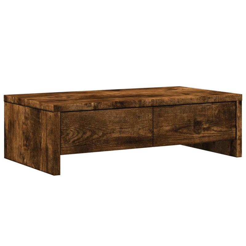 Barra Manufactured Wood Monitor Stand, 15cm H x 50cm W x 27cm D, Smoked Oak