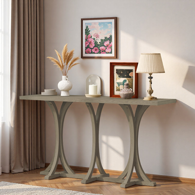 Console en bois 59,8 po, Gris