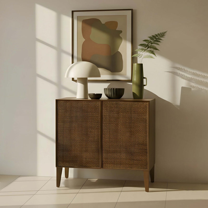 Walnut Storage Cabinet with 2 Doors