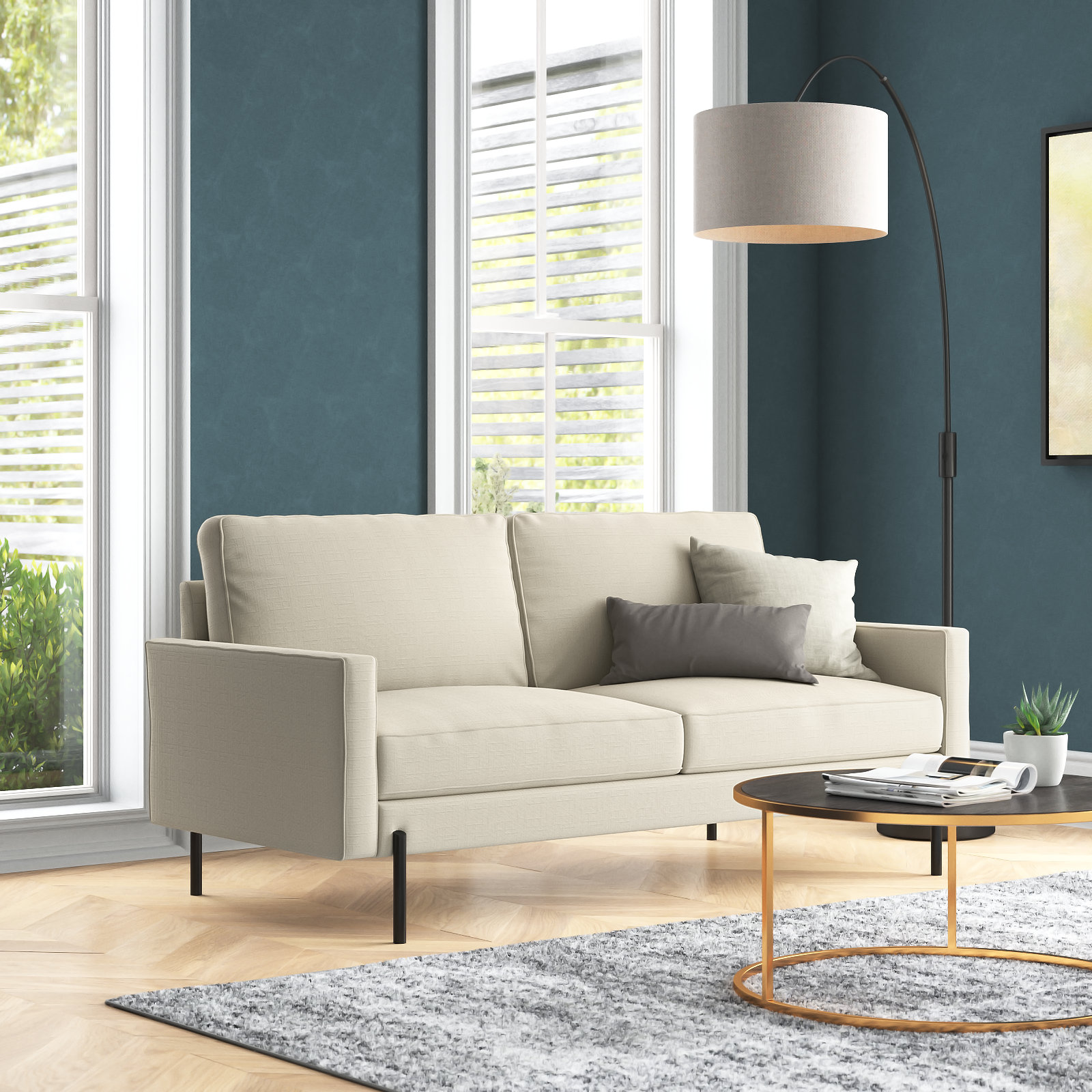 Wade Logan® Aurane 71" Premium Linen Square Arm Sofa & Reviews | Wayfair