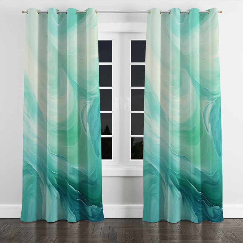 Anaely - Nautical Velvet Grommet Curtain - Room Darkening - 1 panel, 52" W x 108" L, Golden Grommets