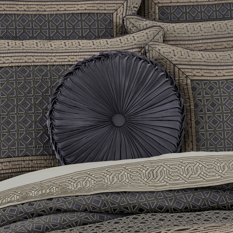 Alaro - Slate Circular Pillow Cover & Insert