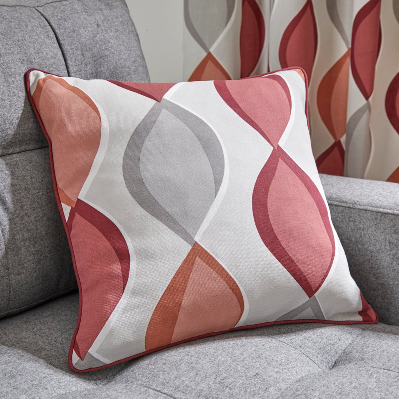 Geometric Square Cushion, Grey/Yellow, Polyester/Polyfill