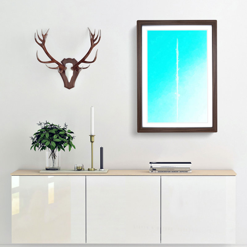 Plane in the Sky - Framed Print, 91cm H x 60cm W x 2cm D, Walnut