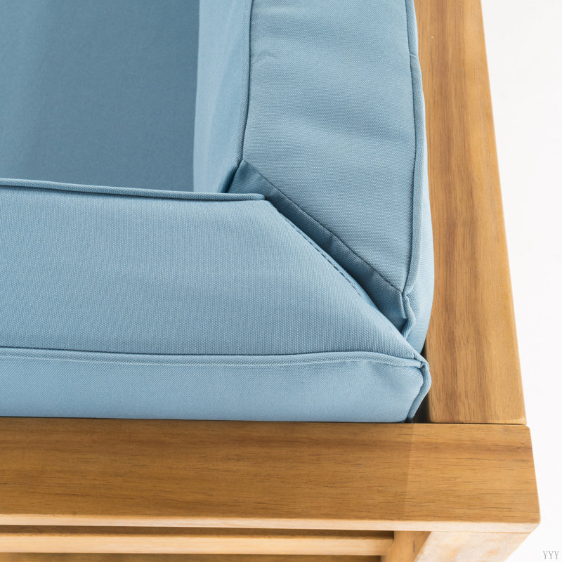 Chaise de coin Oana, Bois, Bleu