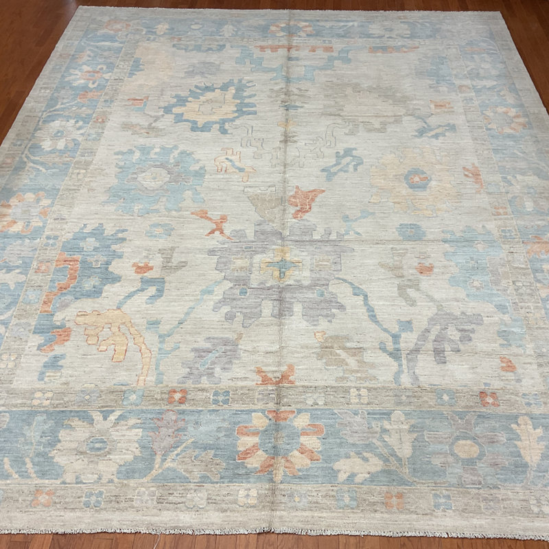 Tapis en laine Oushak fabriqué à la main à teinture végétale Herat ORIENTAL
