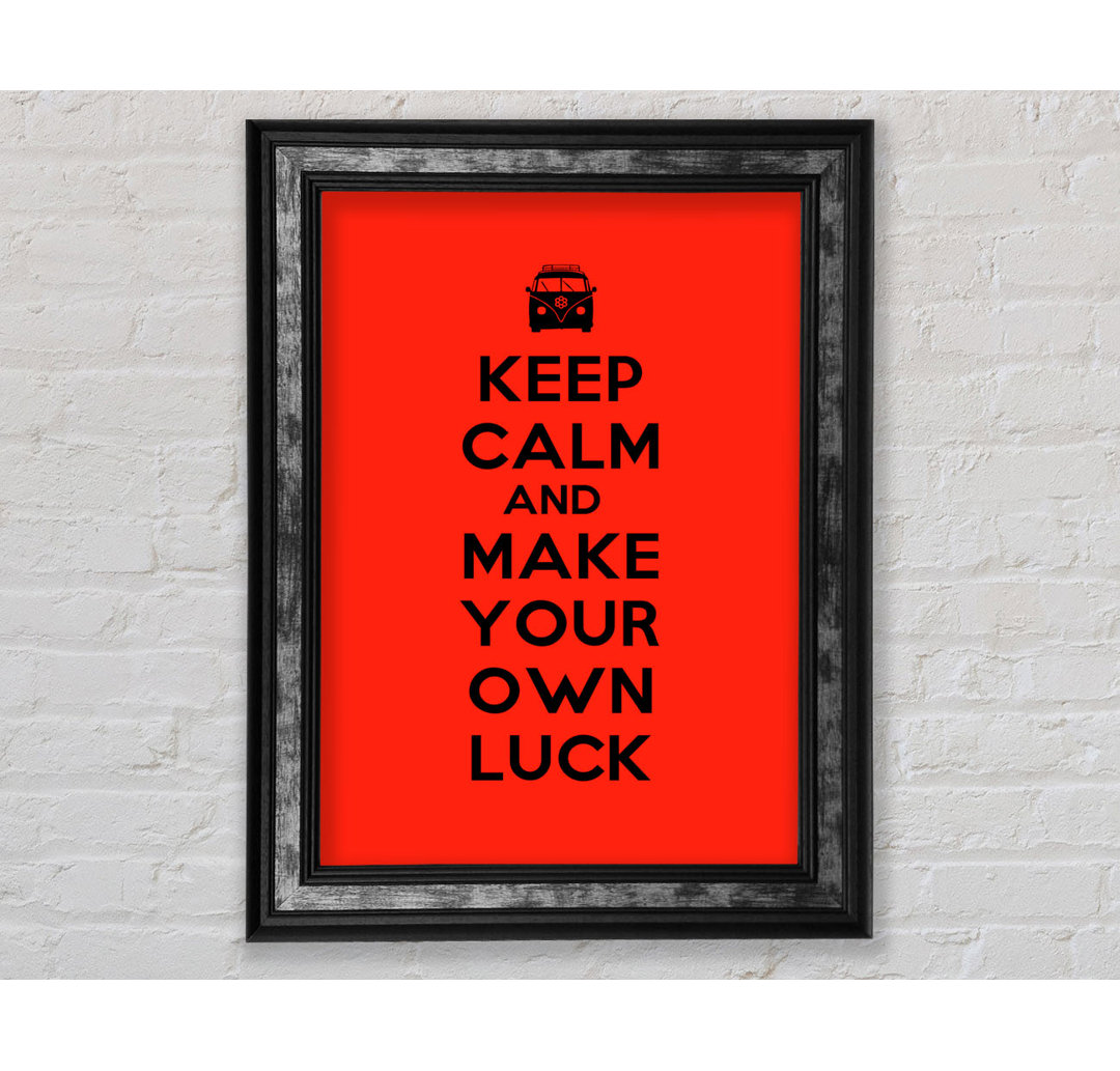 Keep Calm Luck - Einzelner Bilderrahmen Typografie