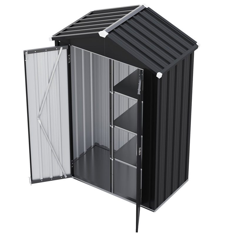 4 pi L 2 pi. D Remise de rangement en métal avec tablettes réglables, H 69,49 po x l 47,24 po x P 27,17 po