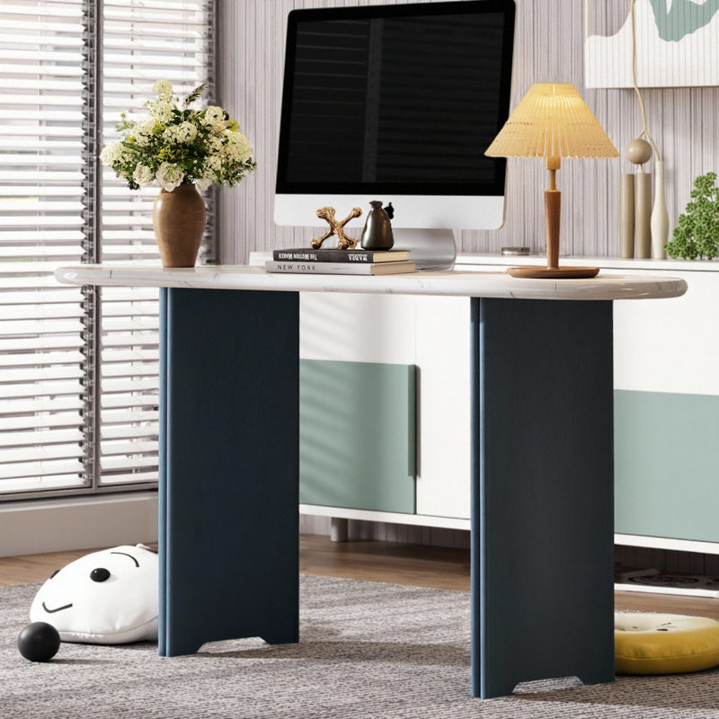 Console 54 po - Faux marbre rustique, Marine