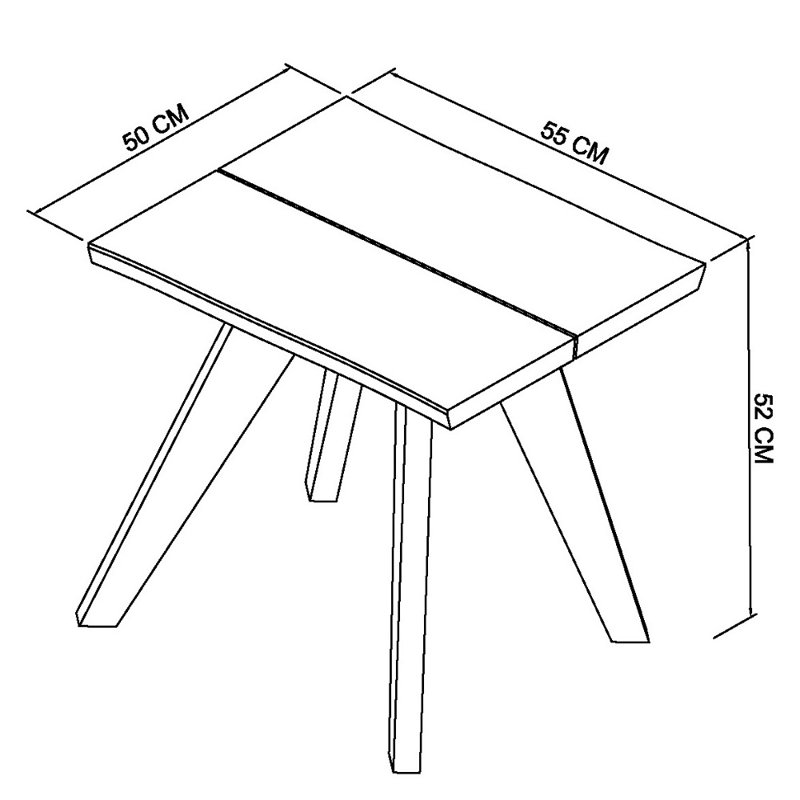 Dipasquale Solid Wood Cross Legs End Table