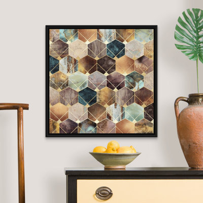 " Natural Hexagons and Diamonds " Acrylic and Oil Print