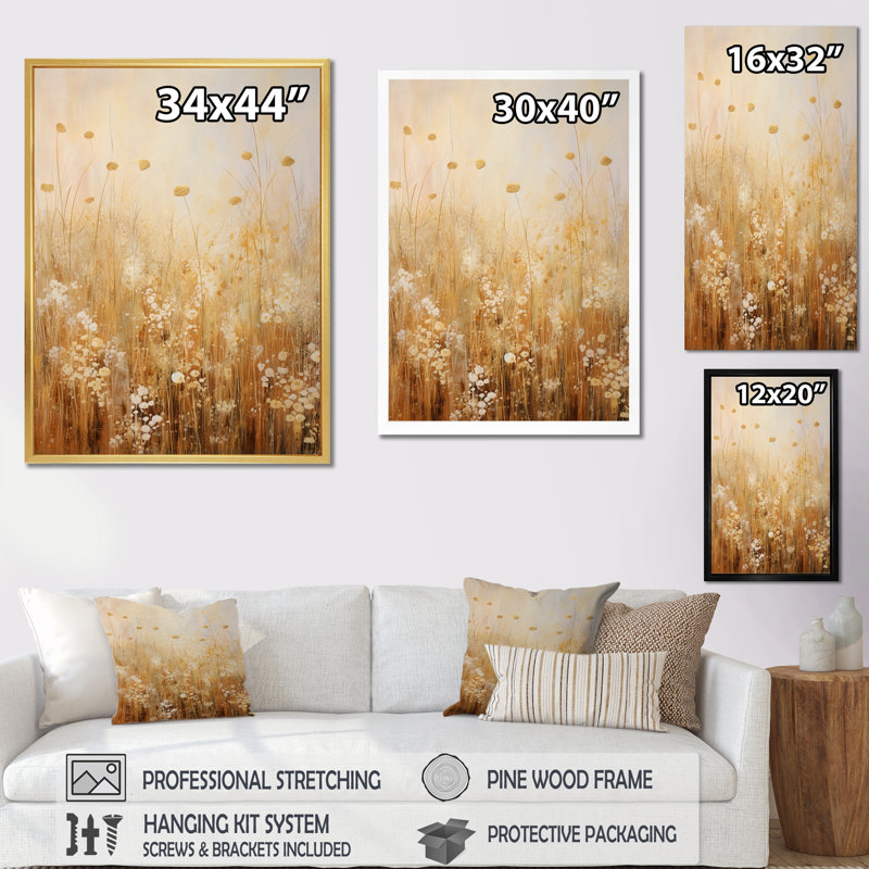«Meadow Of Dreams IV», reproduction sur toile, Cadre flottant noir, H 40 po x l 30 po x P 1,5 po