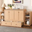 Lit escamotable double avec tiroirs et tablettes de rangement spacieux, idéal pour les chambres d'amis ou les chambres compactes-237900982