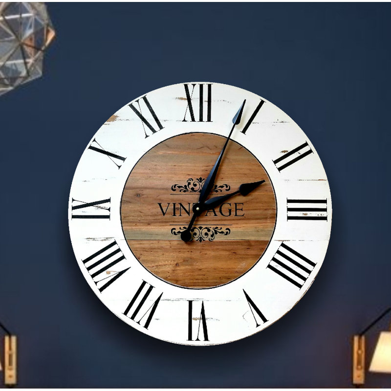 Horloge murale surdimensionnée campagne Brampt, H 36 po x l 36 po x P 2 po