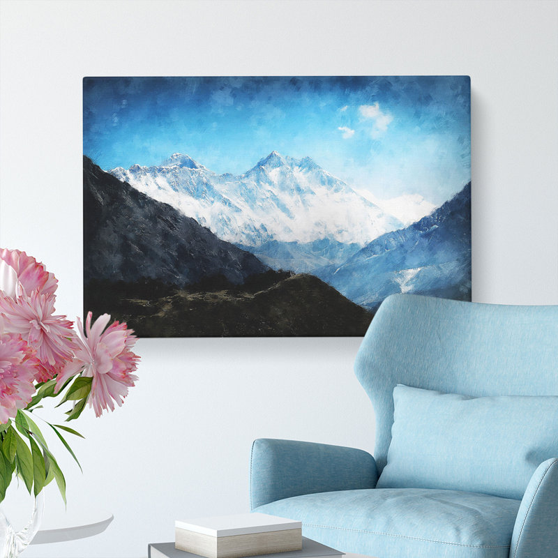 Mount Everest In Tibet And Nepal - Wrapped Canvas Painting, 60cm H x 91cm W x 4cm D