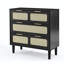 Commode moderne en rotin à 3 tiroirs-1386001218