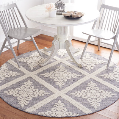 Vermont Hand Woven Wool Damask Rug