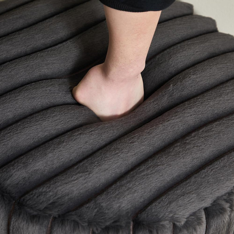 Round Ottoman (Charcoal), Charcoal
