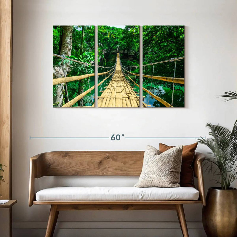 Pont en bambou Lilie Sipatan River, H 28 po x l 45 po