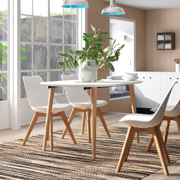 Mikado Living Eleonora Extendable Round Solid Wood Base Dining Table ...