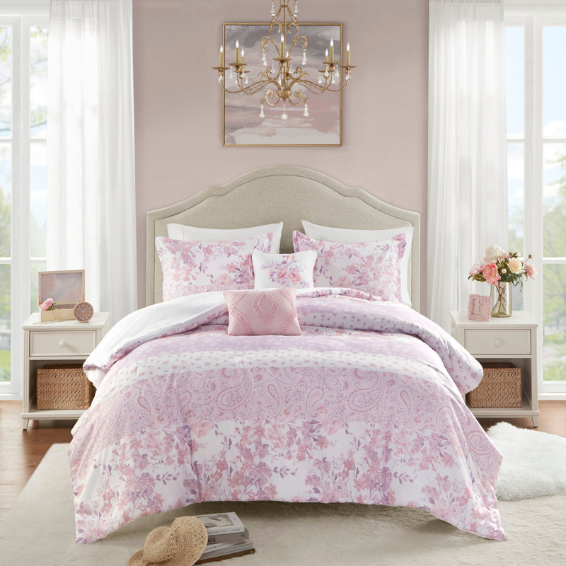 Ensemble d'édredon floral à motif cachemire, Édredon simple