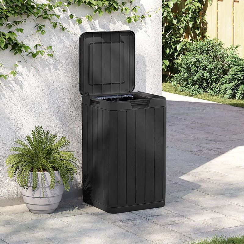 Vidaxl Outdoor Garbage Bin 15"X15"X25.6" PP, Anthracite