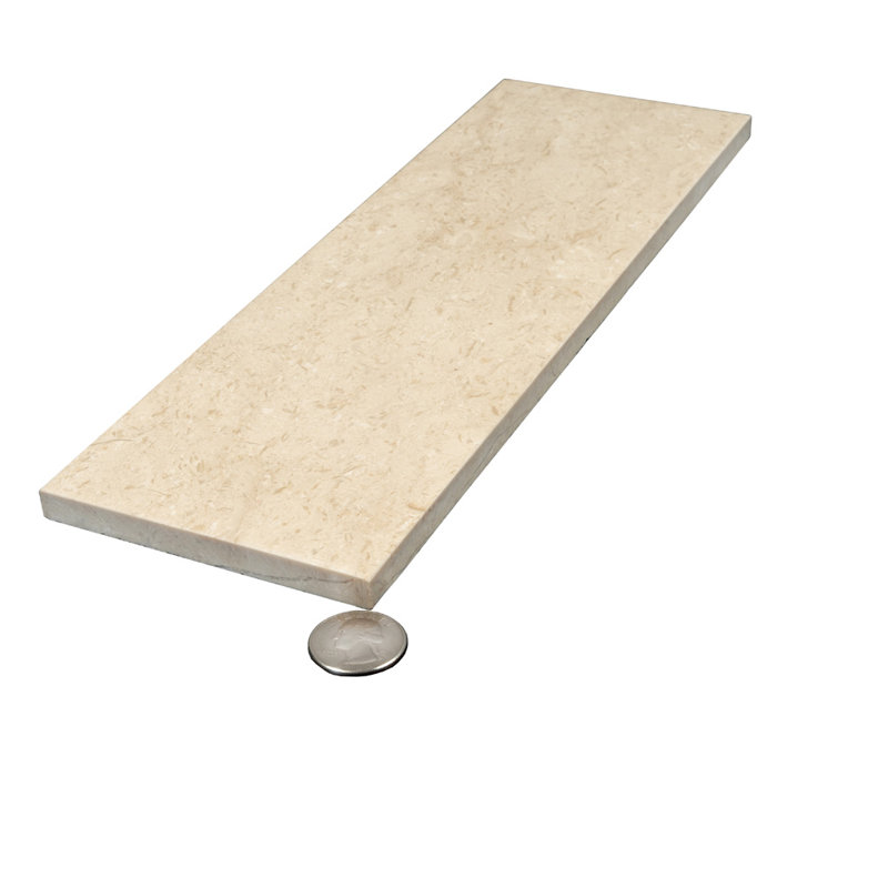 4" X 12" Honed Subway Marble Tile, Beige/White