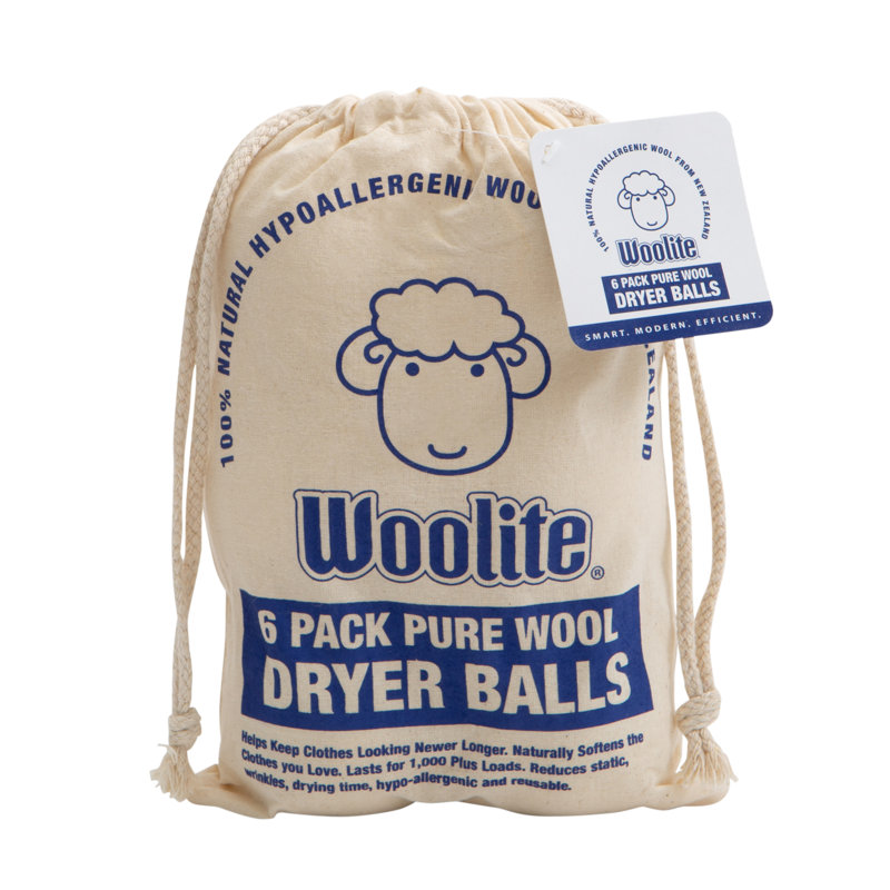 Eco-Friendly Wool Dryer Balls Set with Canvas Bag, 6 Pack