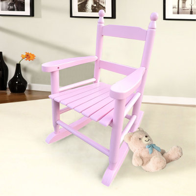 Chaise berçante rose - Coffre-fort en bois massif à l'intérieur et à l'extérieur de 100 lb