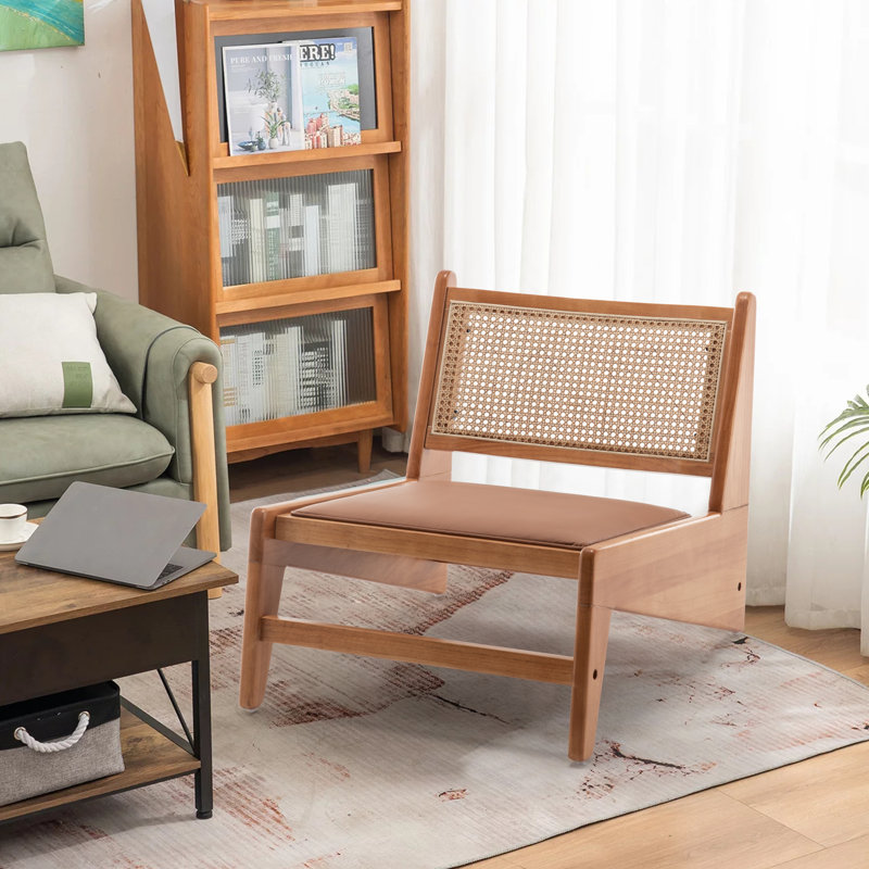 Landreth Faux Leather Side Chair, Brown Faux Leather
