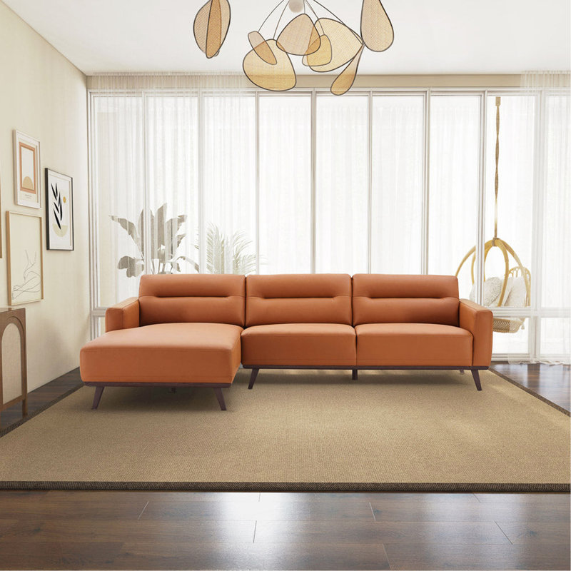 Charmant canapé modulaire en cuir vegan en forme de L pour un confort ultime