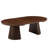 Walnut MDF Extendable Oval Coffee Table – Flexible Multi-functional Table for Dining, Tea, or Office